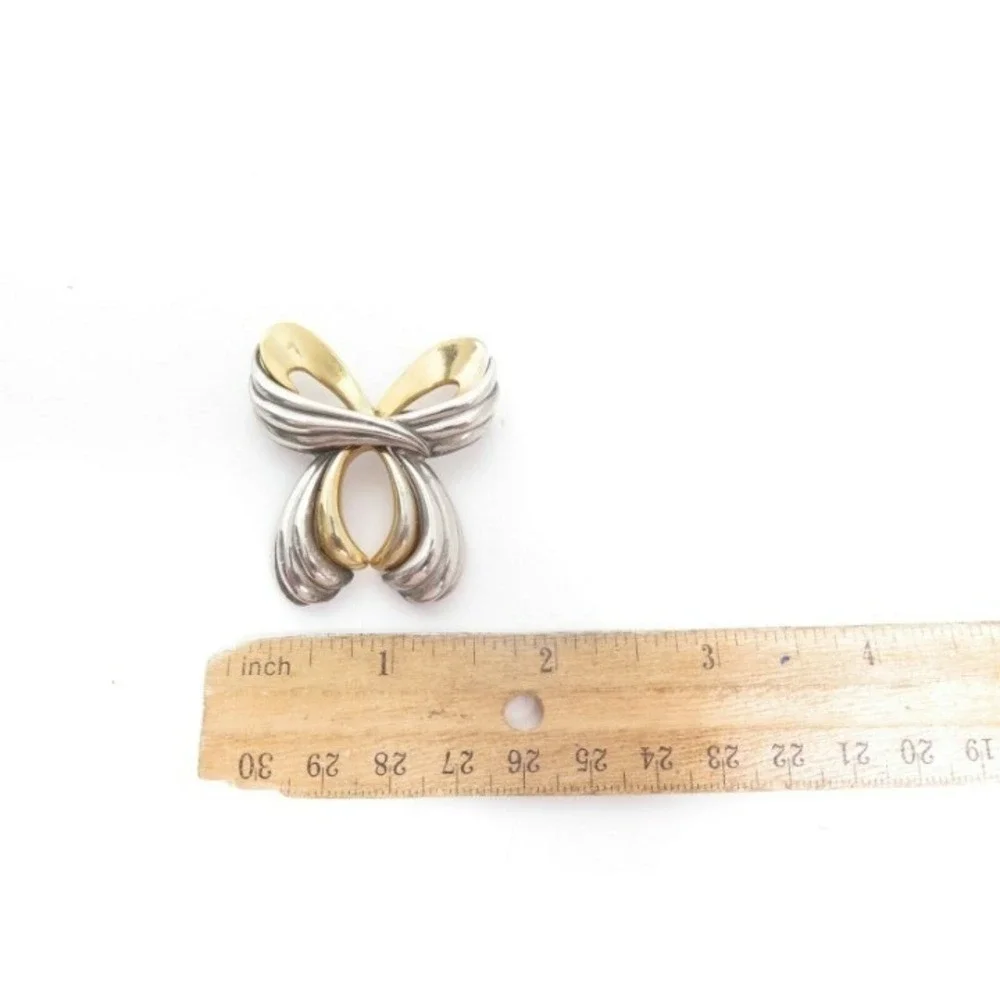 VINTAGE GOLD & SILVER‎ BOW STYLE BROOCH